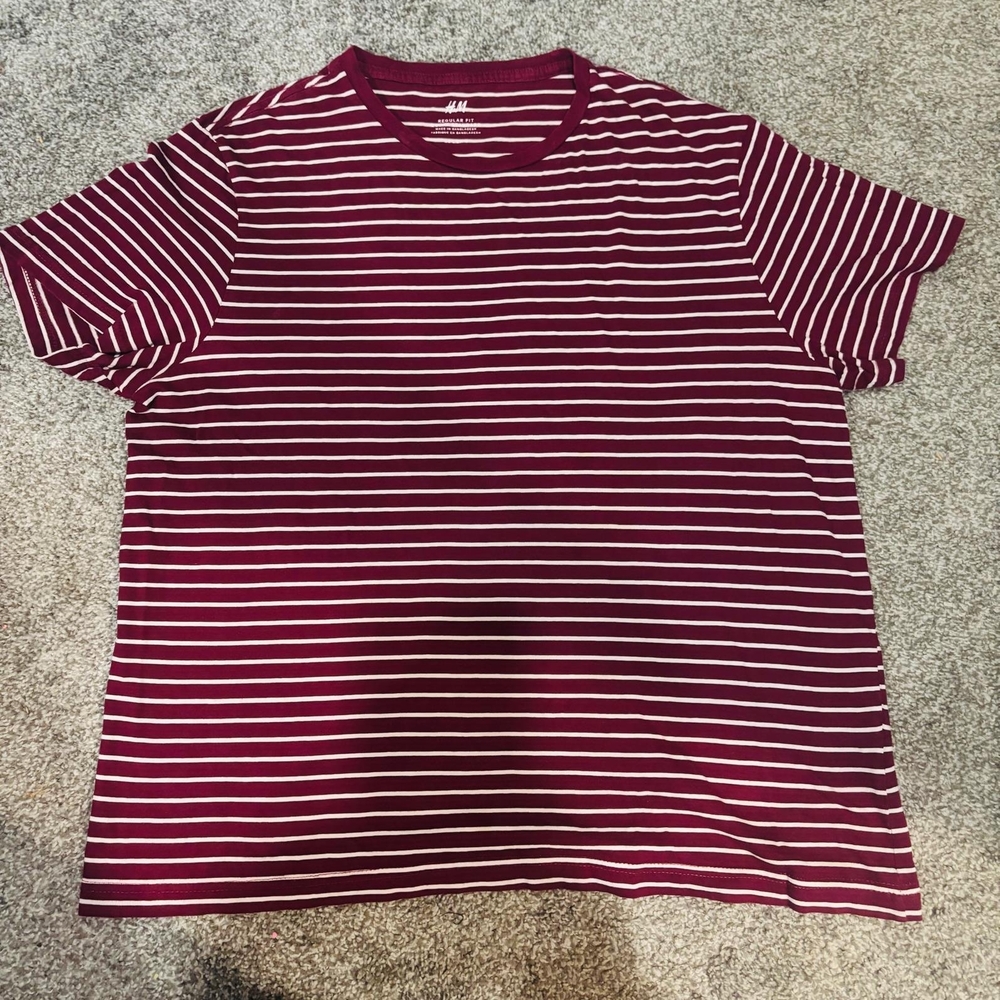 Striped Maroon T-Shirt